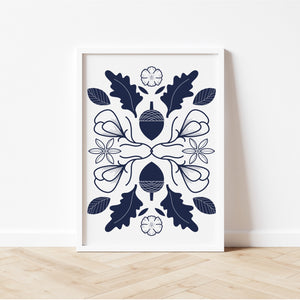 Acorn Pattern Print